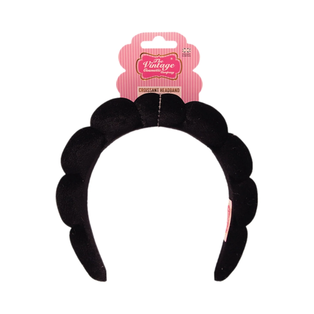Croissant Headband | Black Velvet