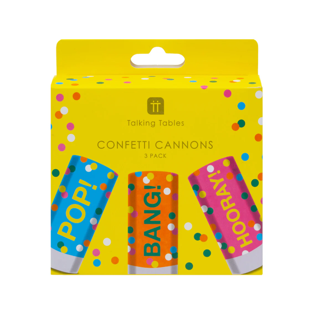 Mini Rainbow Confetti Cannons 3 Pack