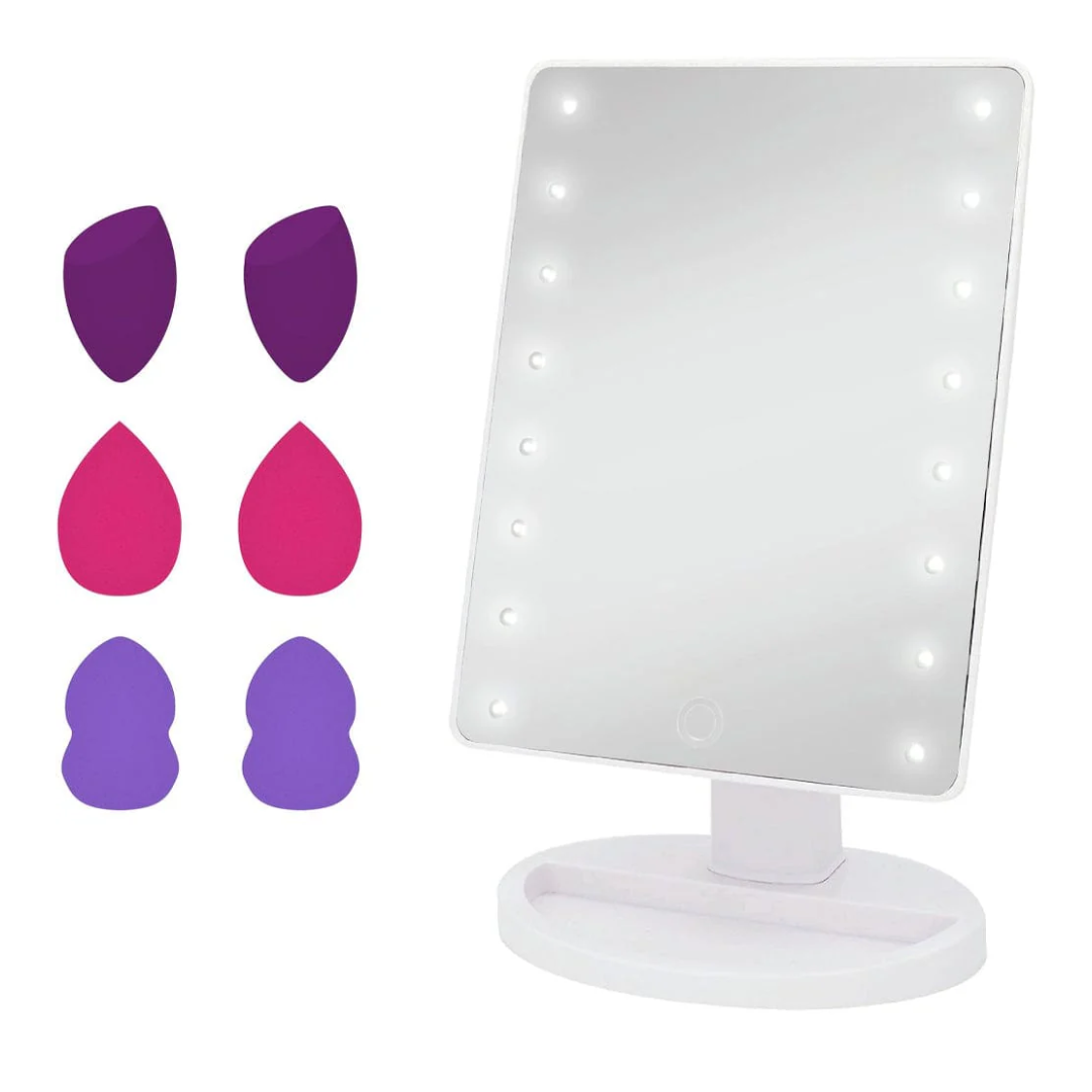 LED Mirror & Blending Sponges Set