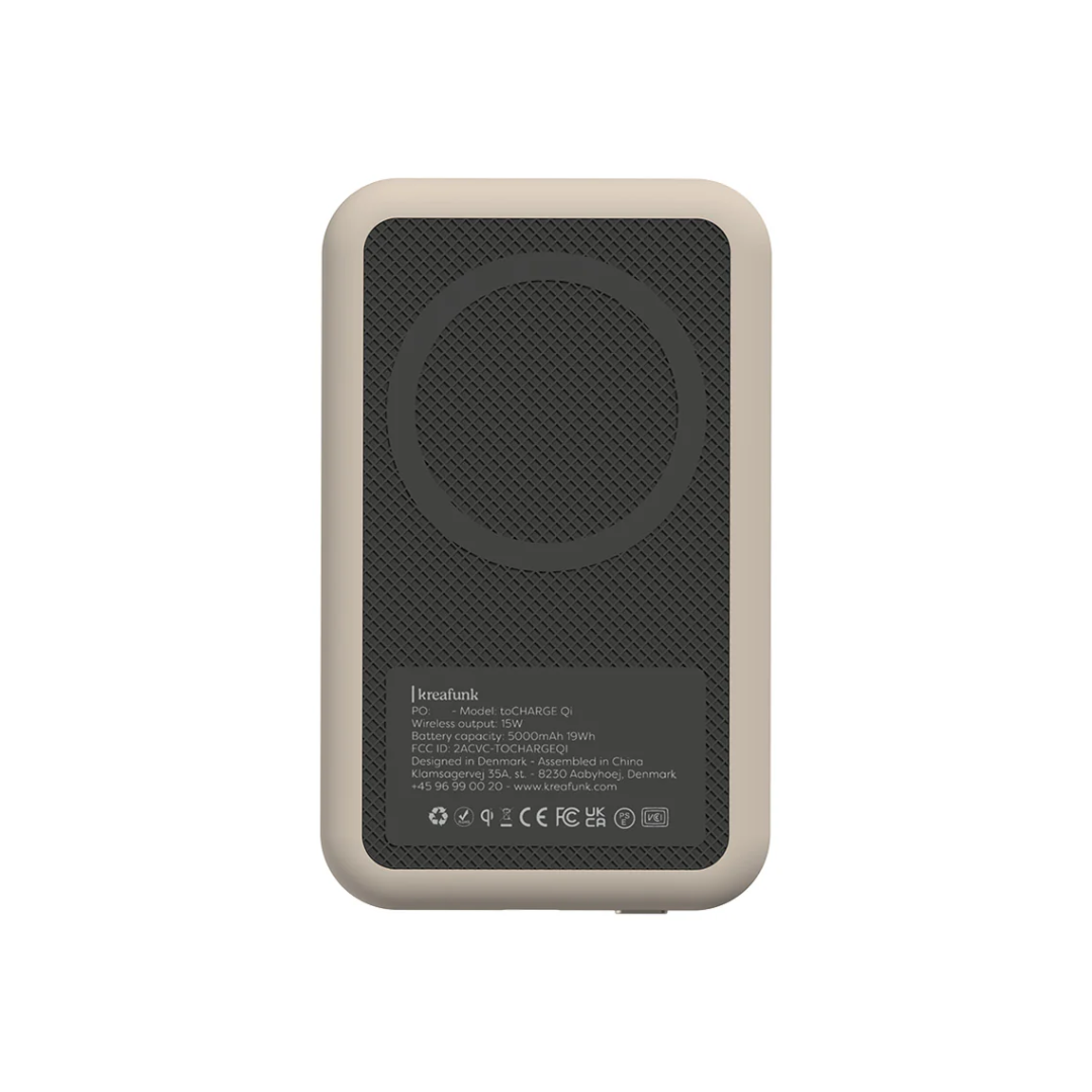 toCHARGE QI Power Bank | Ivory Sand