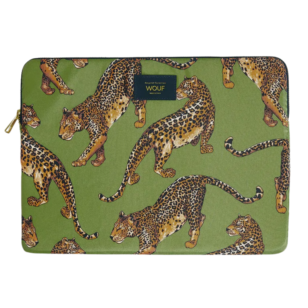 Wouf Laptop Sleeve | Olive Leopard