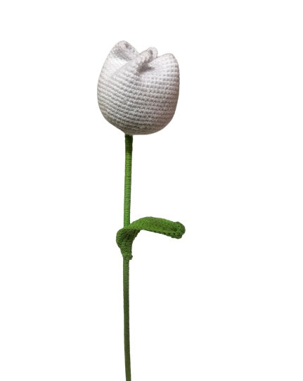 Crochet Handmade White Tulip