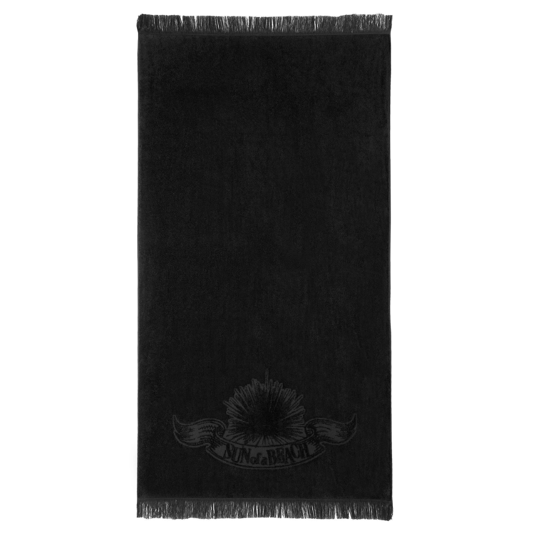 Sun of a Beach Monochrome Beach Towel | Black