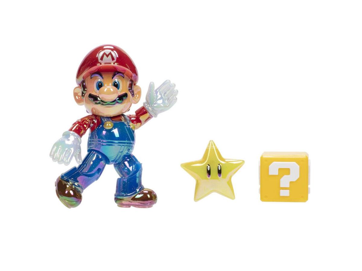 Super Mario Bros Star Power Mario Gold figure