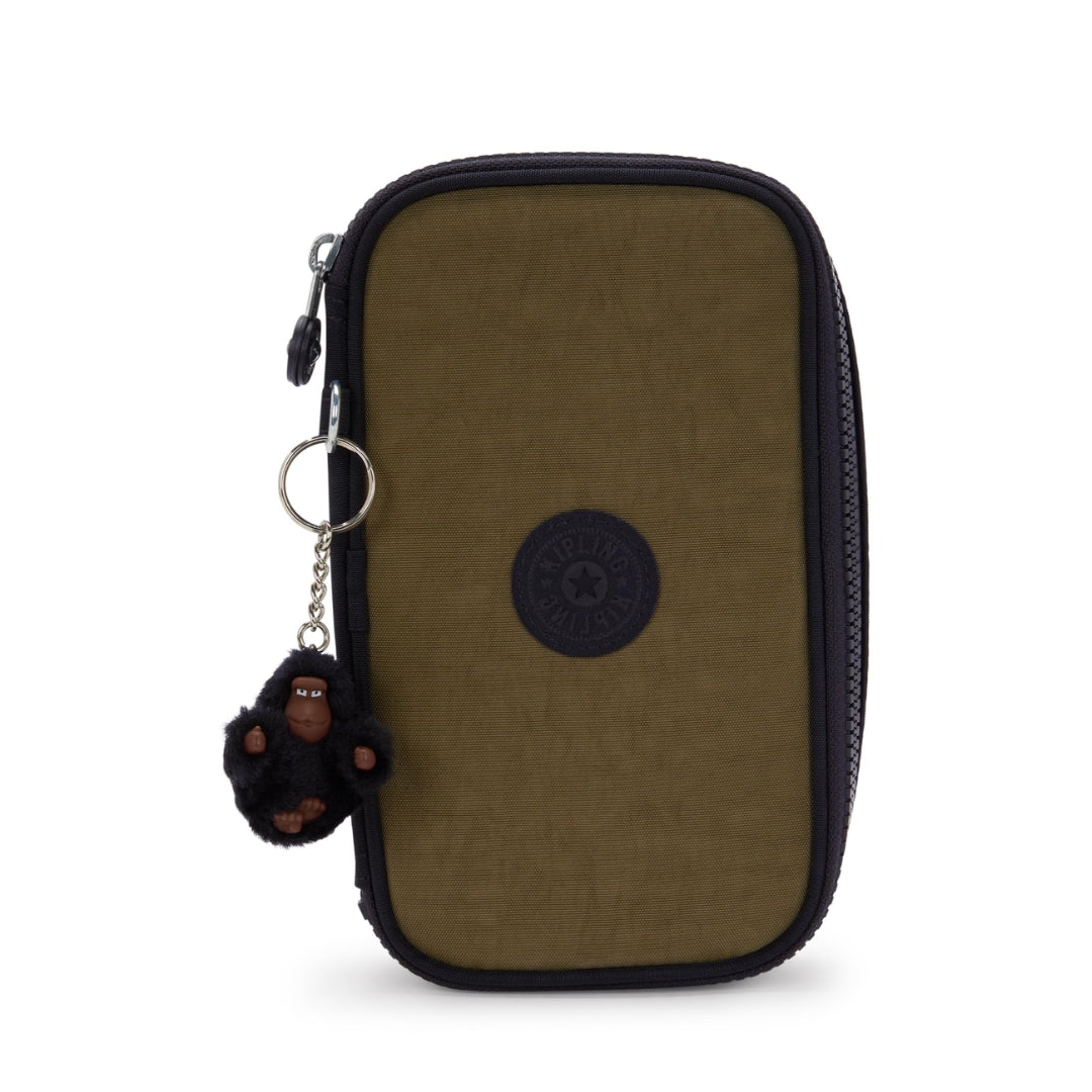 Kipling 50 Pens Pencil Case | Black Khaki