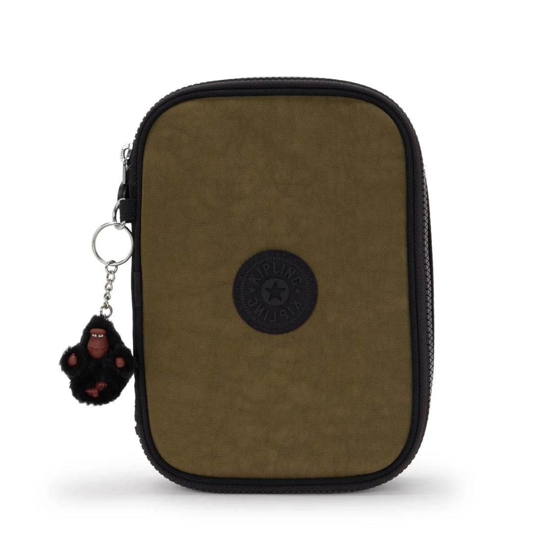 Kipling 100 Pens Pencil Case | Black Khaki
