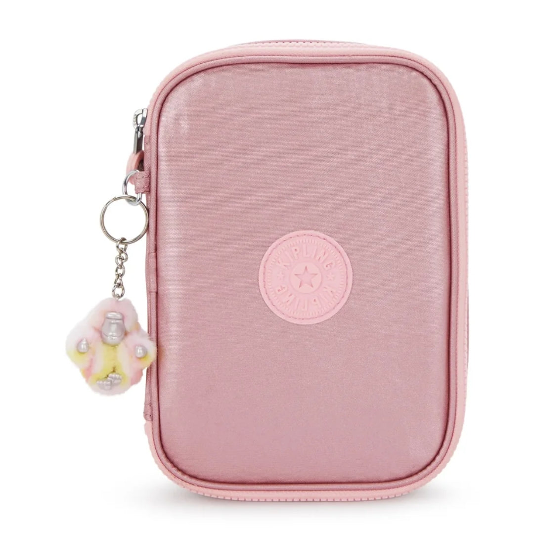 Kipling 100 Pens Pencil Case | Bronze Pink Met