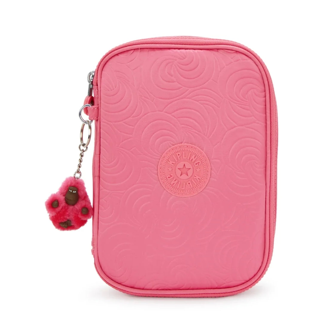 Kipling 100 Pens Pencil Case | Pink Swirl