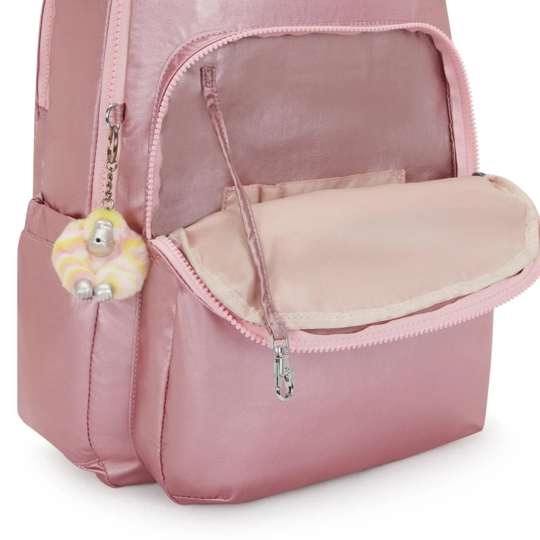 Kipling Seoul Lap Backpack | Bronze Pink Met