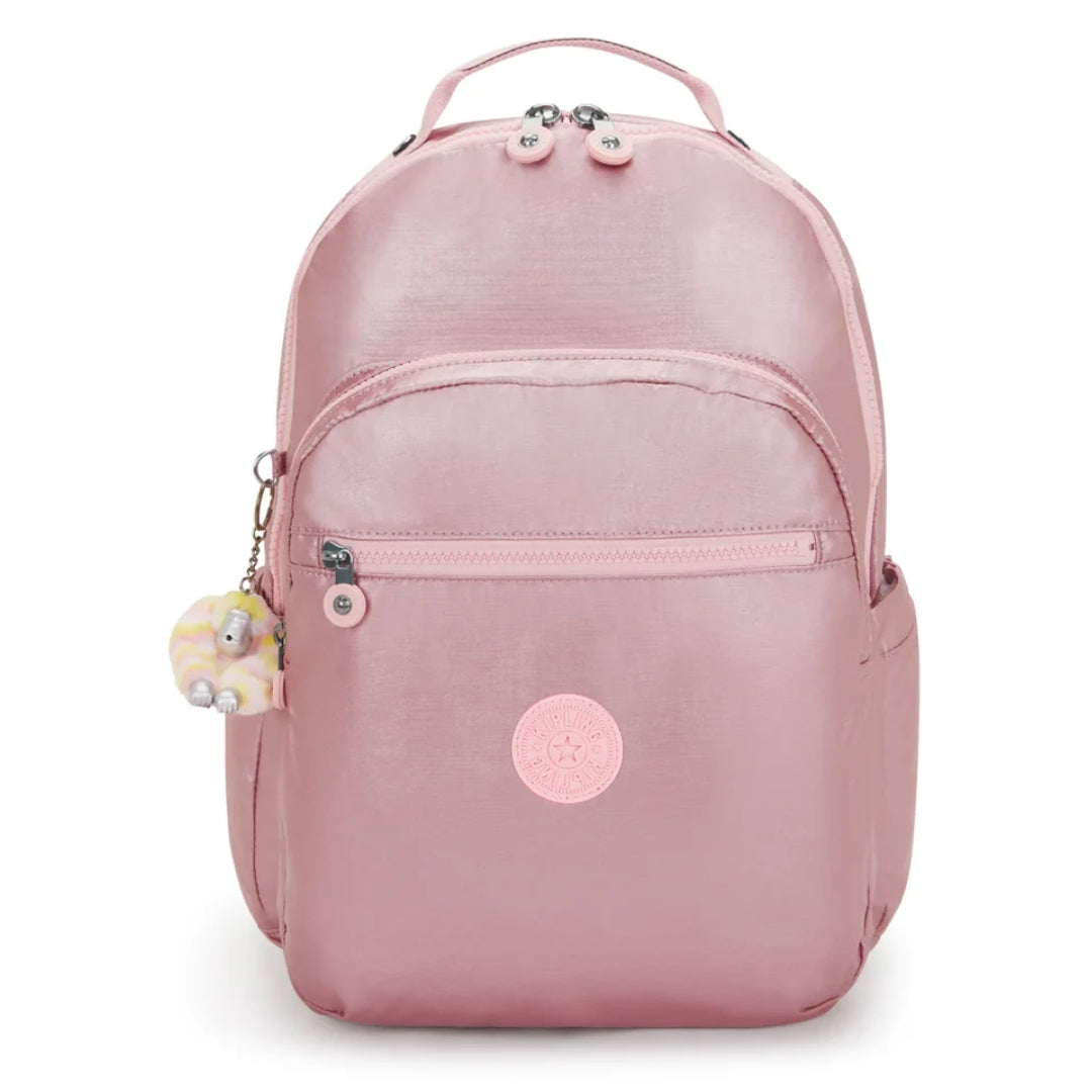 Kipling Seoul Lap Backpack | Bronze Pink Met