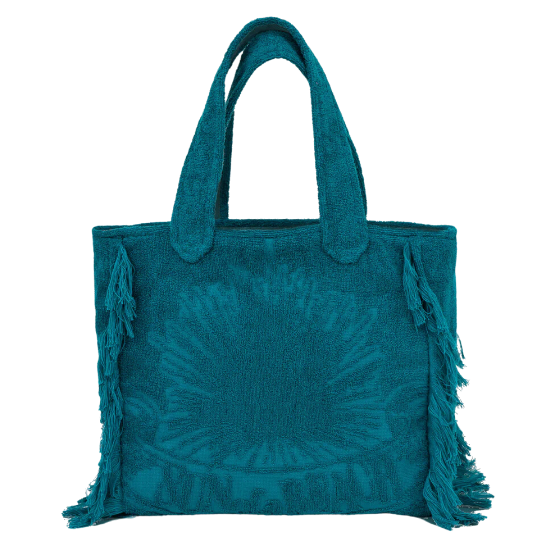 Sun of a Beach Terry Tote Bag Mini | Teal Blue