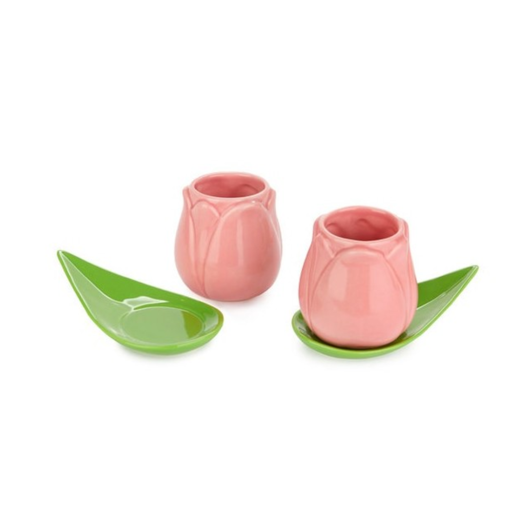 Tulip Coffee Cup Set of 2 | Pink