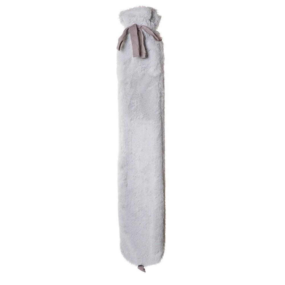Long Hot Water Bottle - Grey Soft Fur