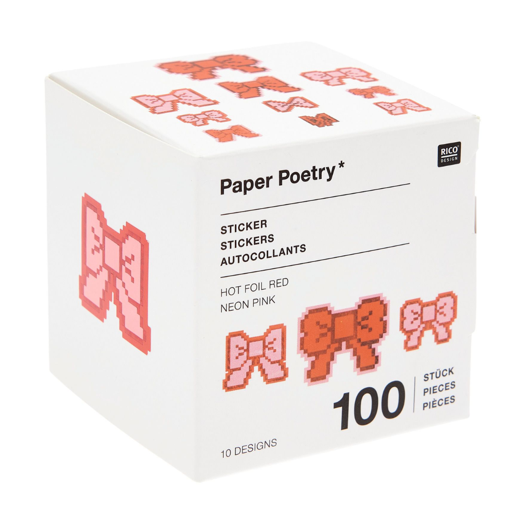Bows Pixel Stickers Pack of 100