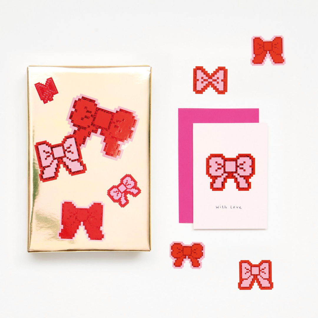 Bows Pixel Stickers Pack of 100