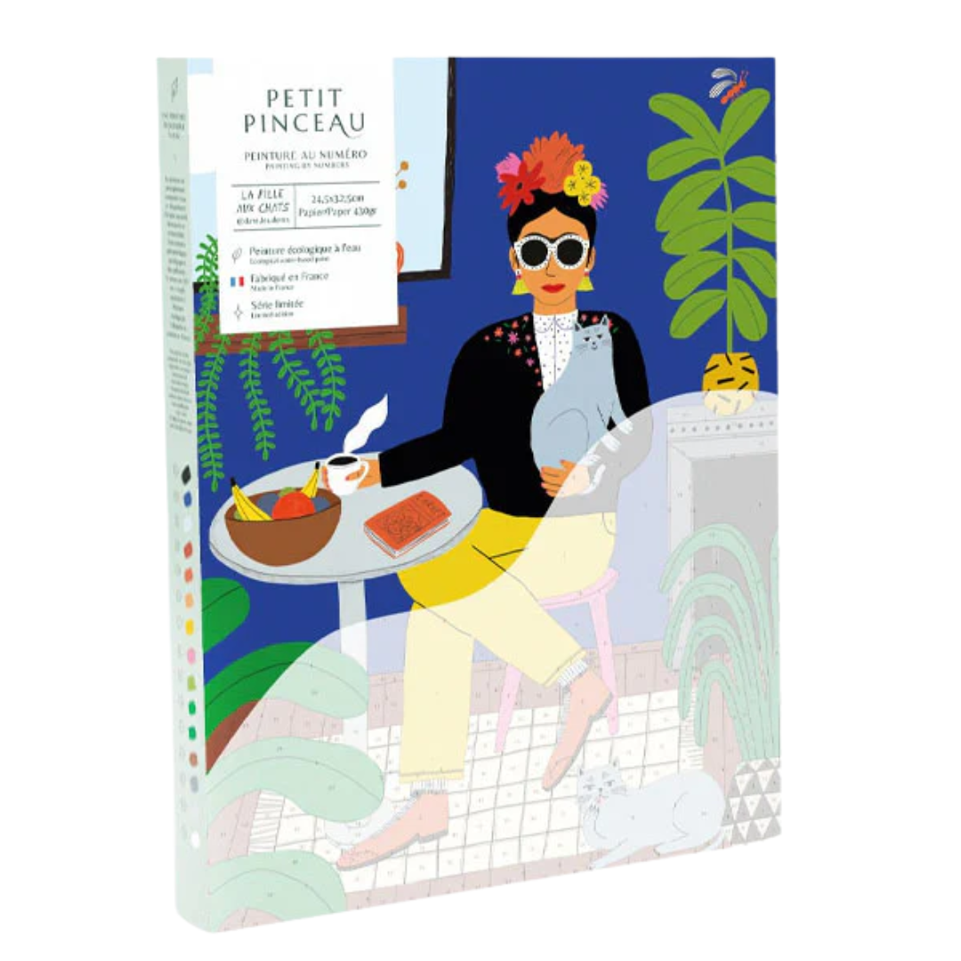 Paint by Numbers Set | The Girl with Cats by Guillaume Denaudhome