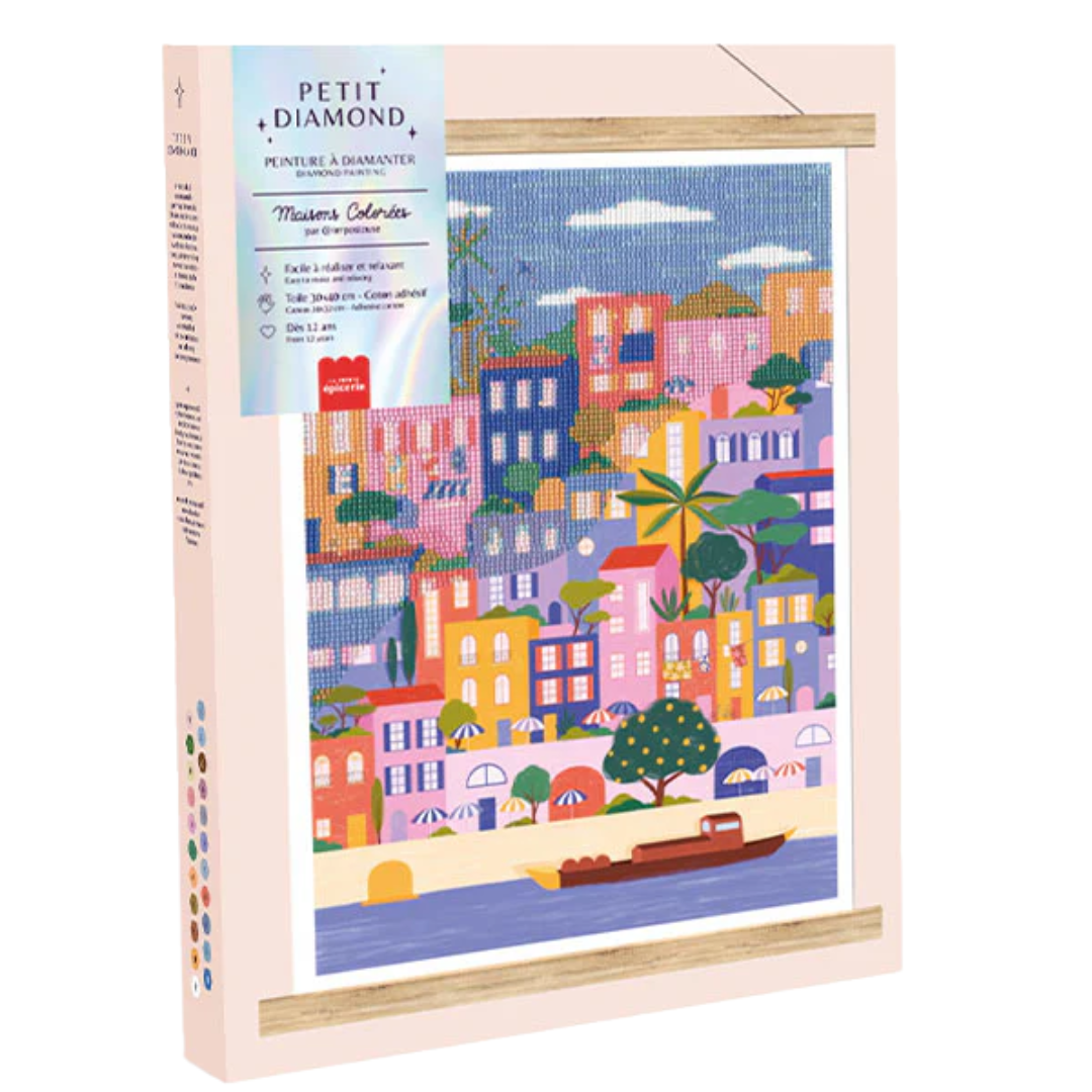 Diamond Painting Kit | Colorful Houses by Coralie Fau
