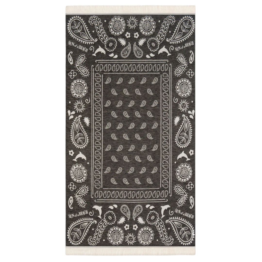 Sun of a Beach Bandana Beach Towel | Black