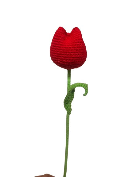 Crochet Handmade Red Tulip