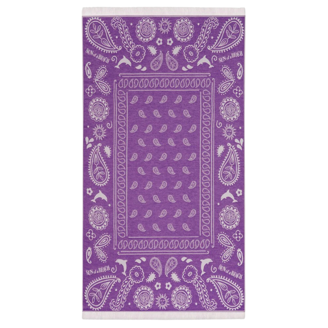 Sun of a Beach Bandana Beach Towel | Violet