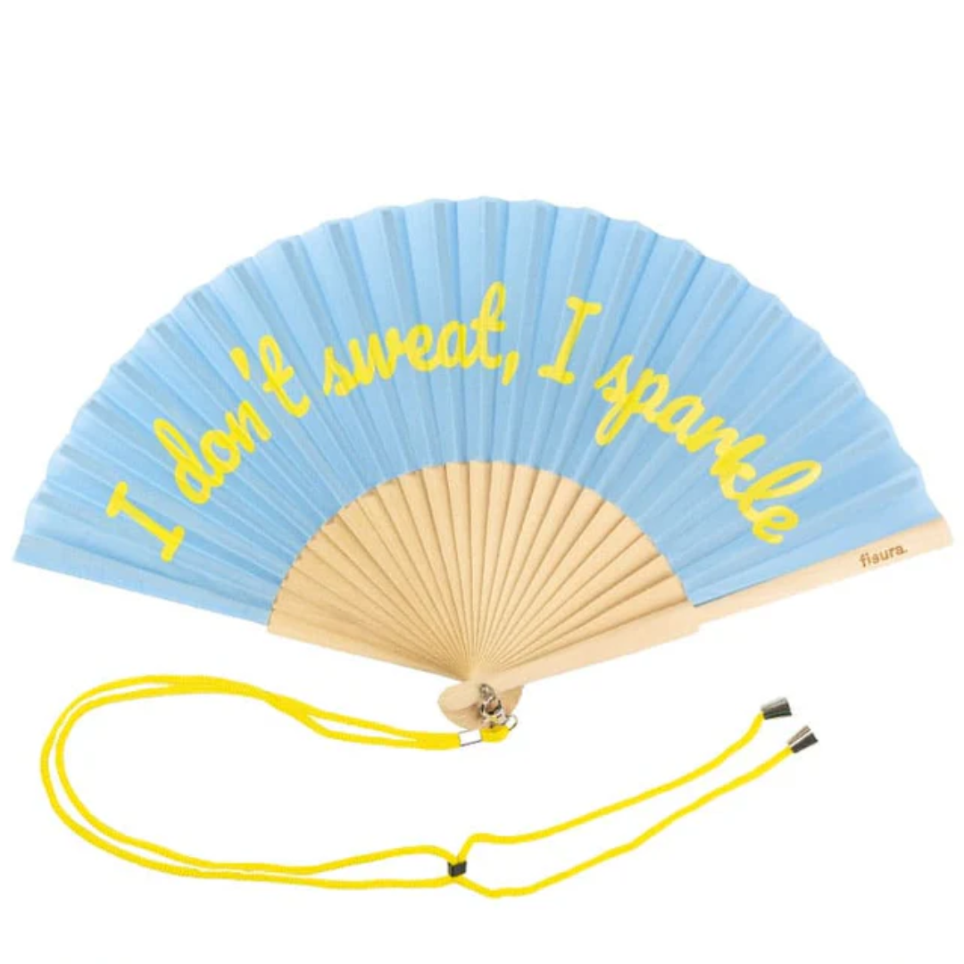 Textile Hand Fan | I Don't Sweat, I Sparkle