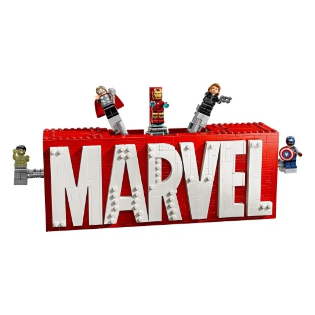 Lego Marvel Logo And Mini Figurines