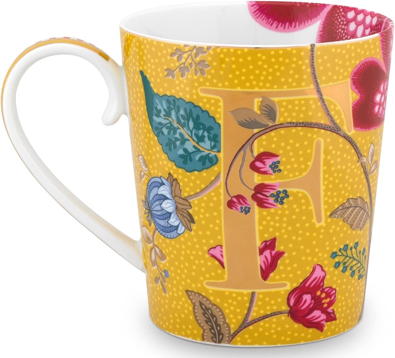 Alphabet Mug - Floral Yellow F