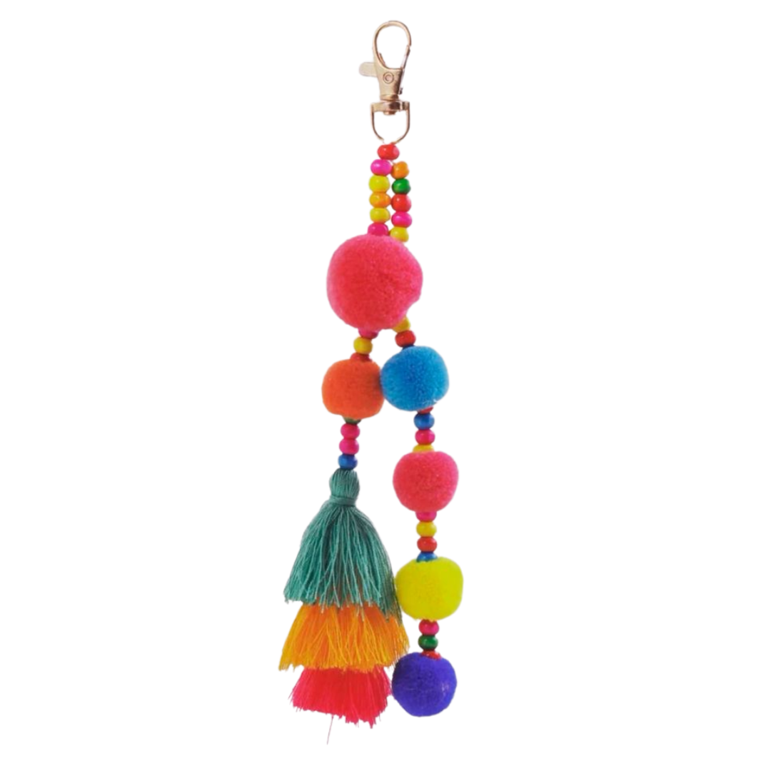 Bag Charm - Pom Pom & Tassel Decor