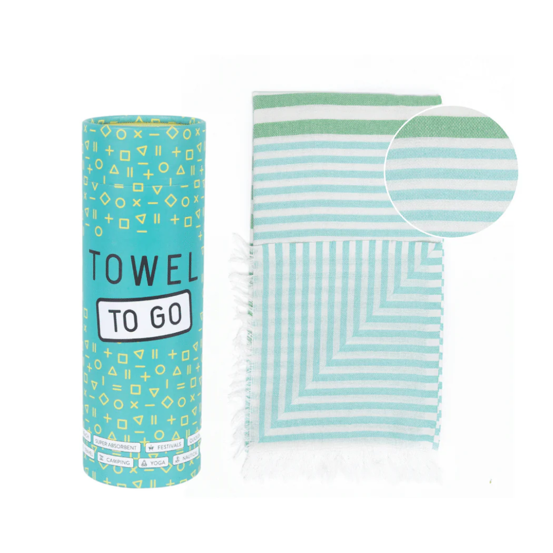 Towel to Go Beach Towel | Turquoise & Green