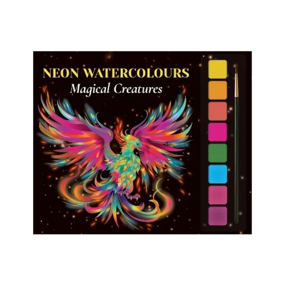 Neon Watercolors Painting Book