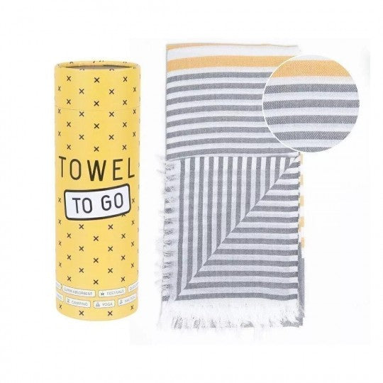 Towel to Go Beach Towel | Mustard & Grey