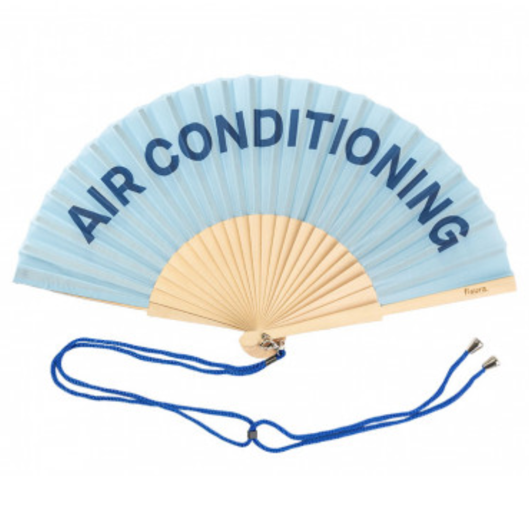 Textile Hand Fan | Air Conditioning Blue