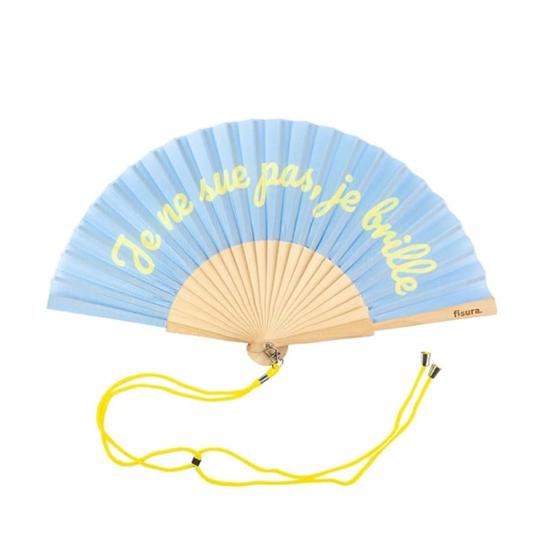 Textile Hand Fan | Je Ne Sue Pas, Je Brille