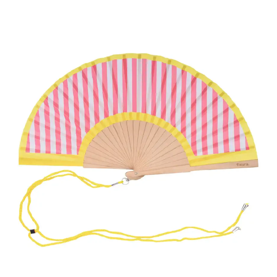Textile Hand Fan | Striped