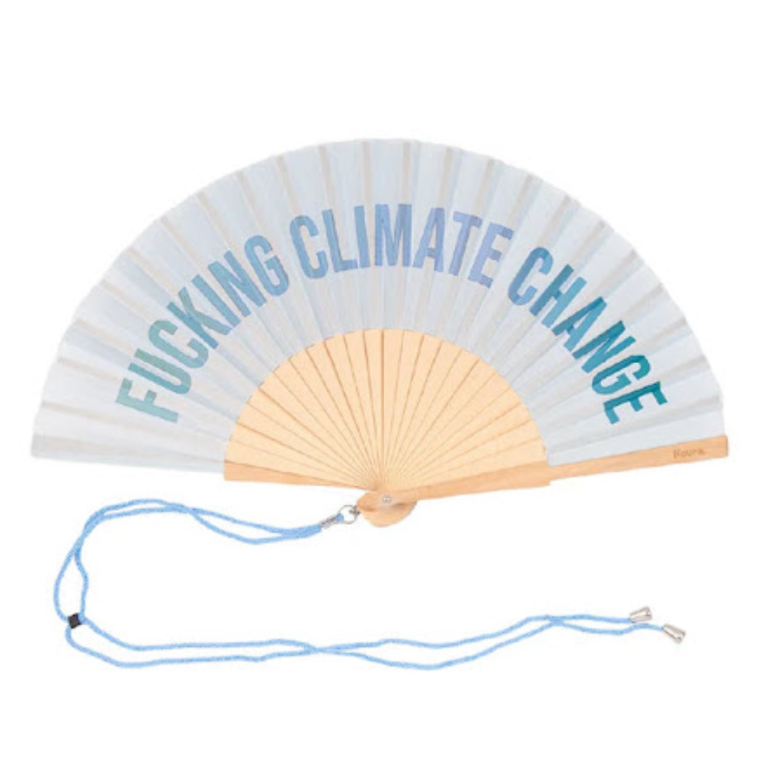 Textile Hand Fan | F*cking Climate Change