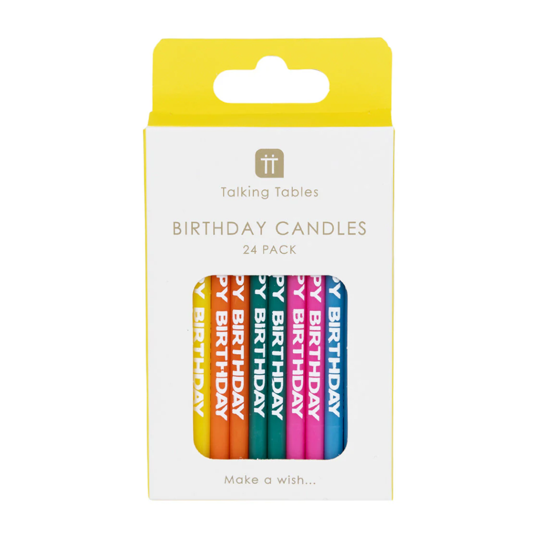 Multi-Coloured Happy Birthday Candles 24 Pack