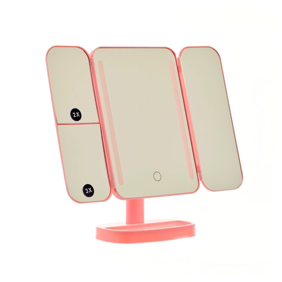 Tri-Fold LED Mirror