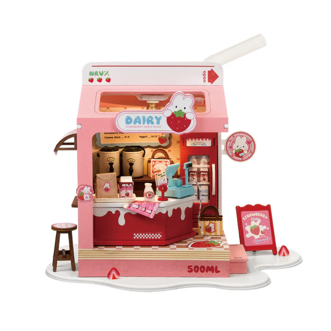 Wooden 3D Puzzle | Strawberry Milk Box