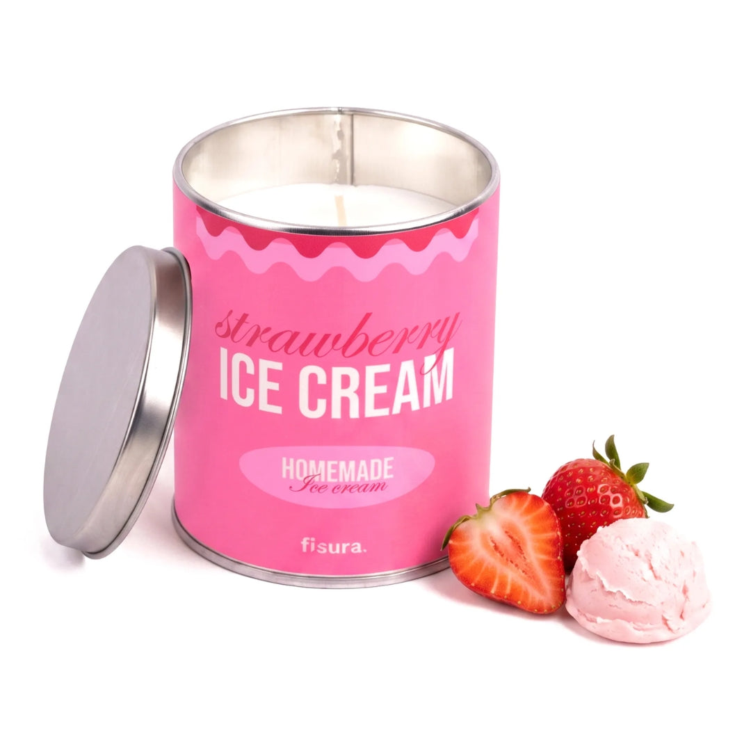 Metal Tin Candle | Strawberry Ice Cream