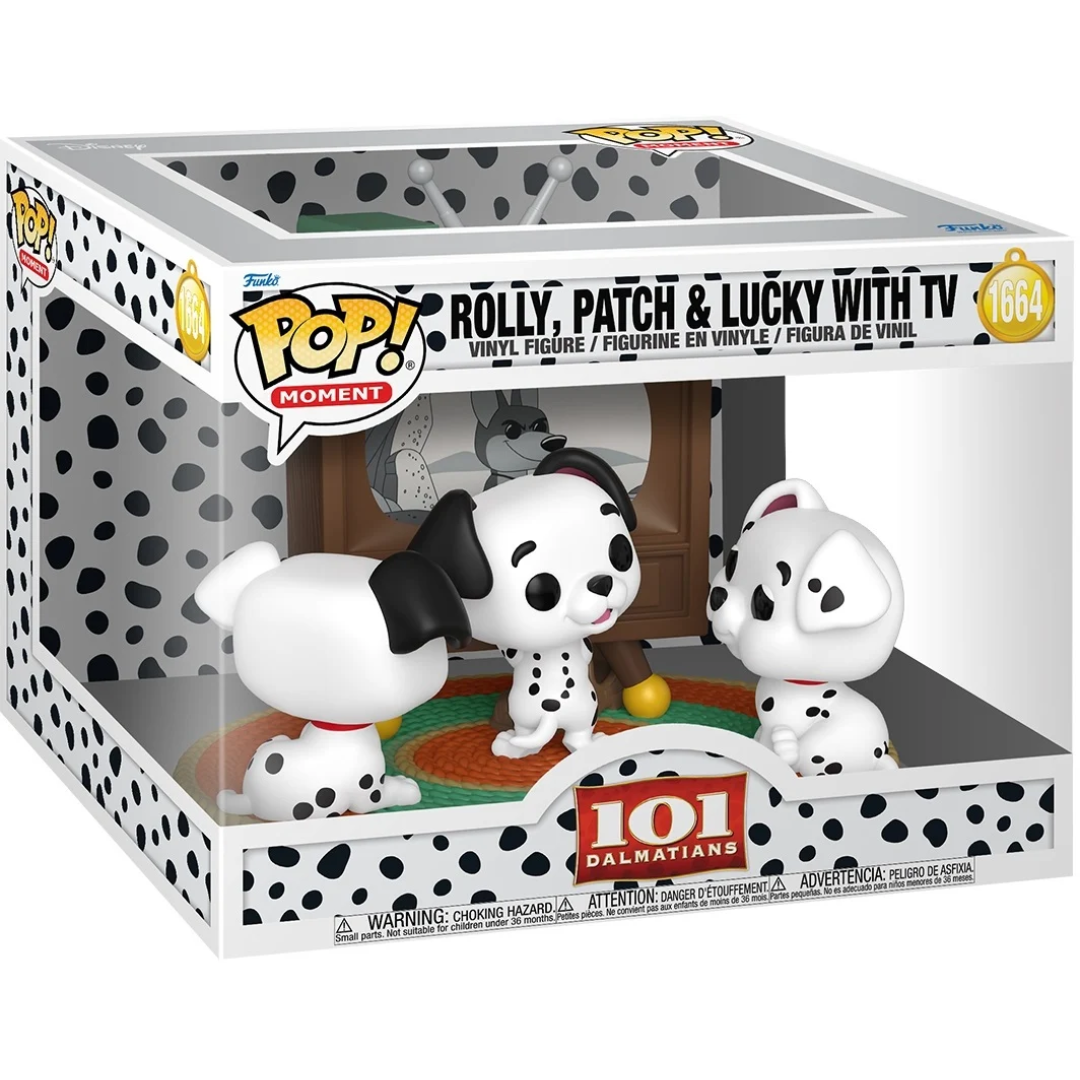 Disney Funko Pop | Rolly, Patch & Lucky With TV "101 Dalmatians"