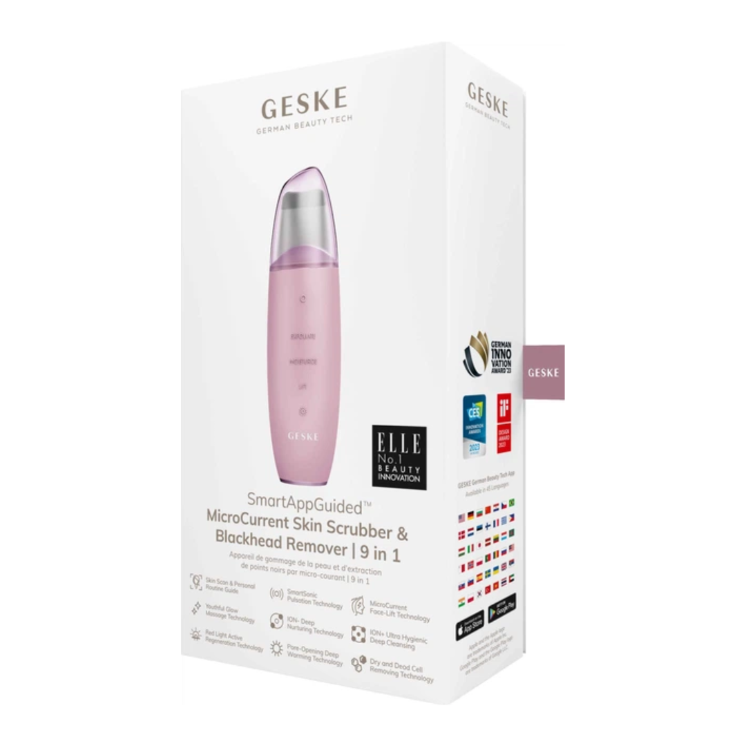 MicroCurrent Skin Scrubber & Blackhead Remover 9 in 1 | Pink