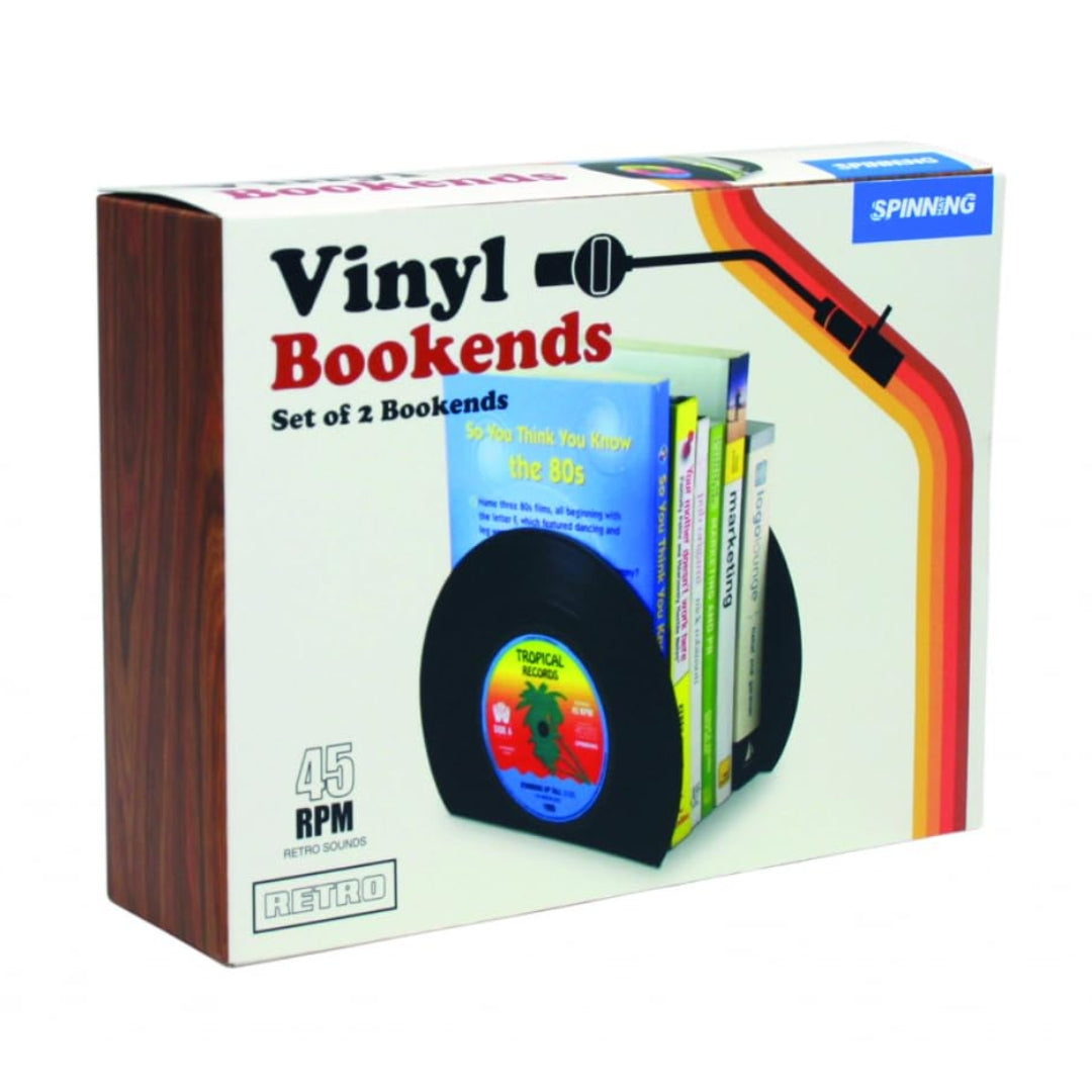 Retro Vinyl Bookends
