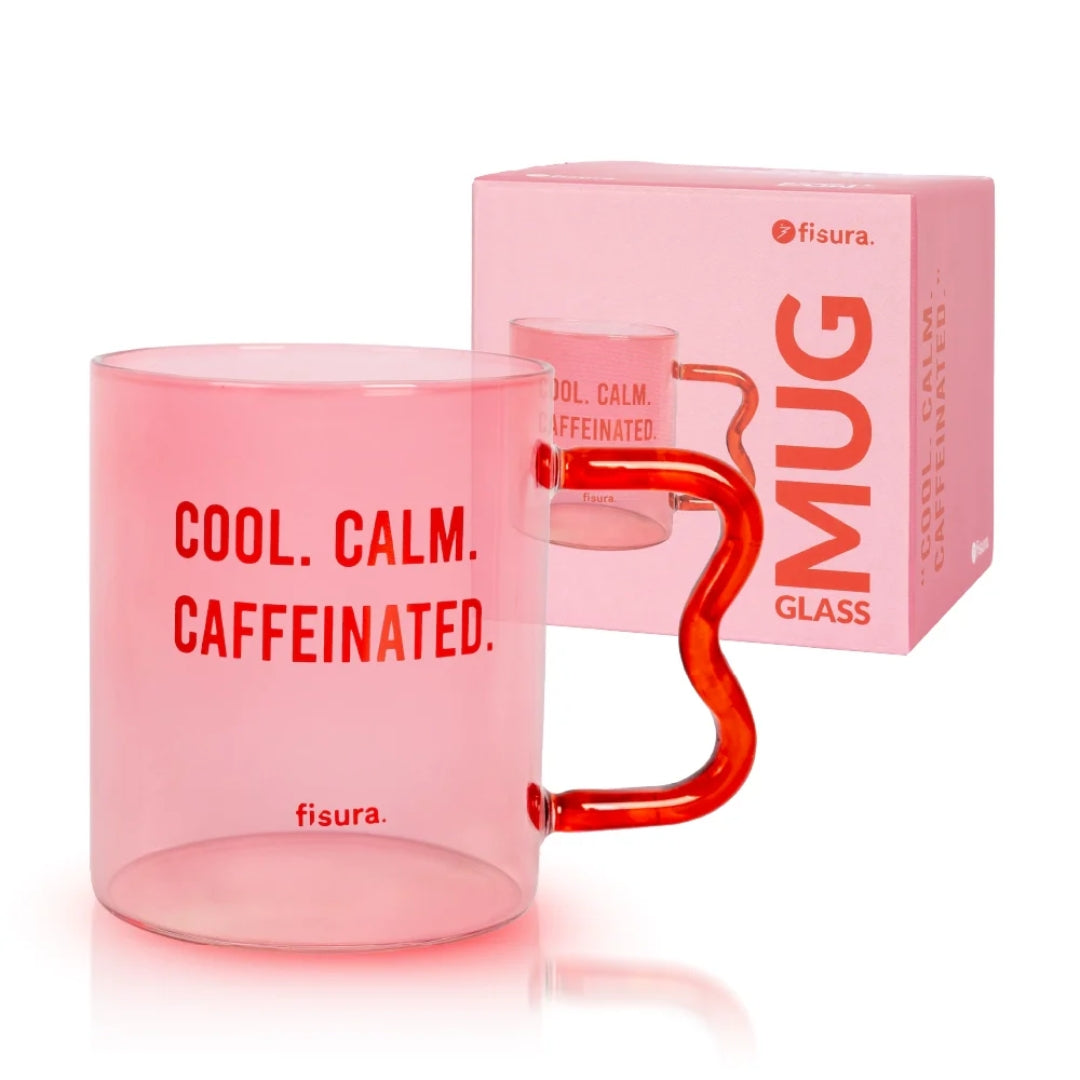 Glass Mug | Cool, Calm, Caffeinated