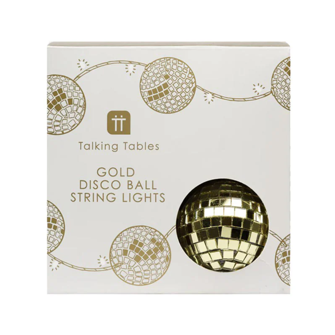 Gold Disco Balls String Lights