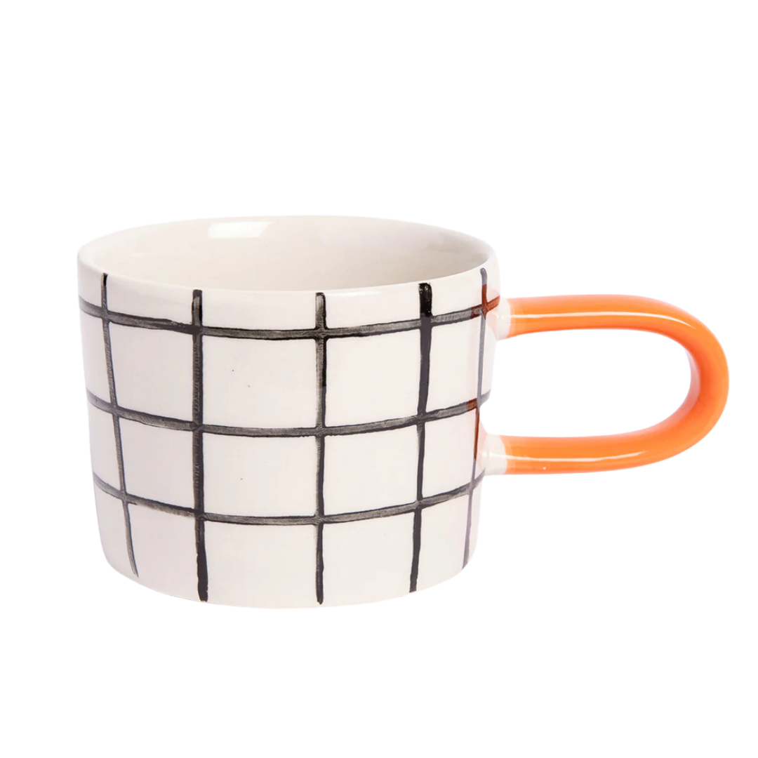 Mono Grid Check Mug
