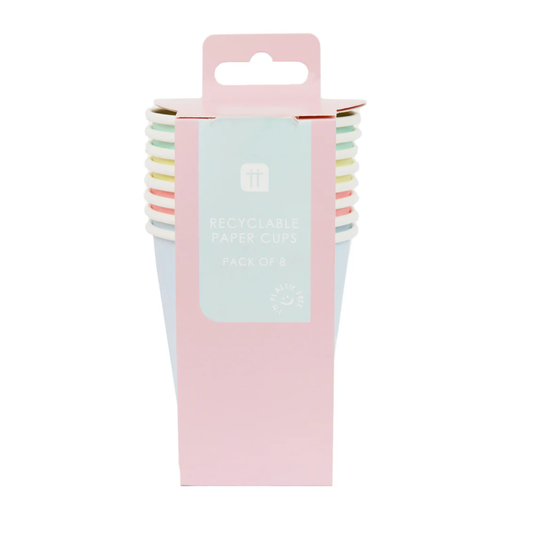 Pastel Paper Cups Pack of 8