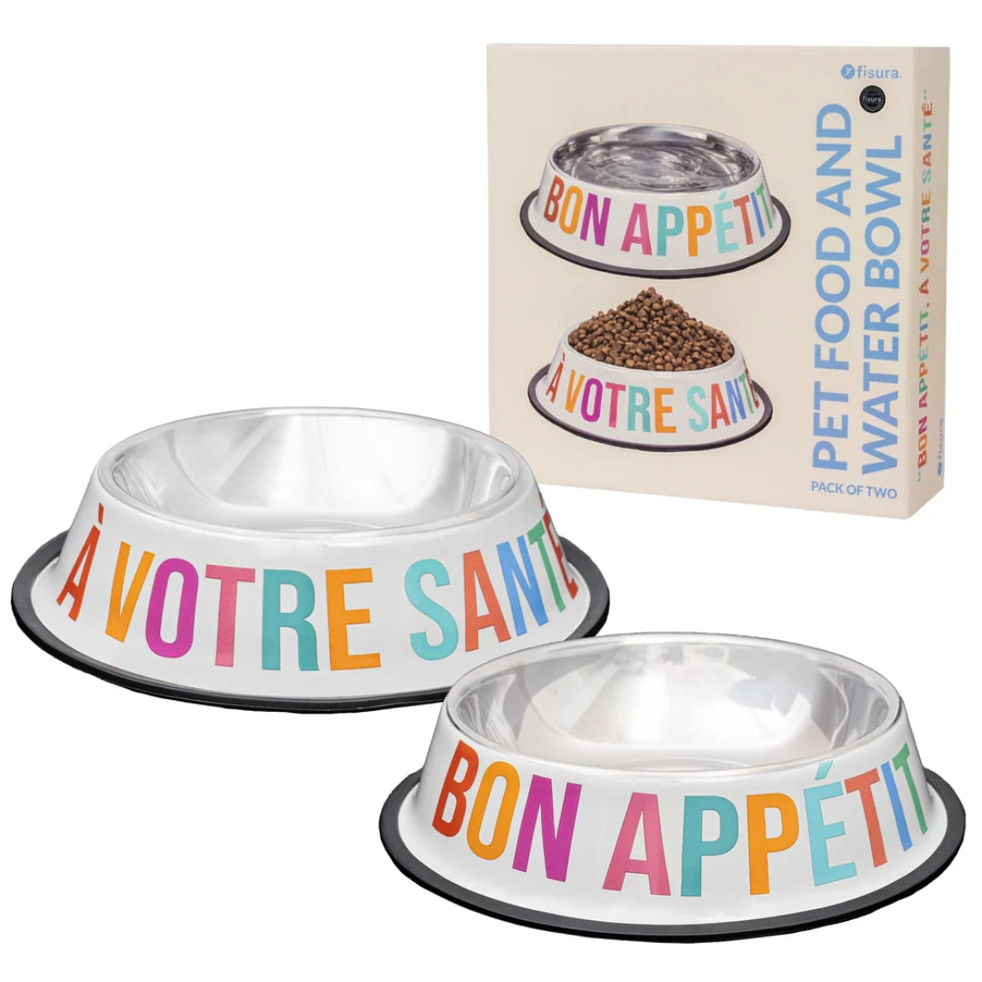 Pet Food & Water Bowl | Bon Appetit A Votre Sante