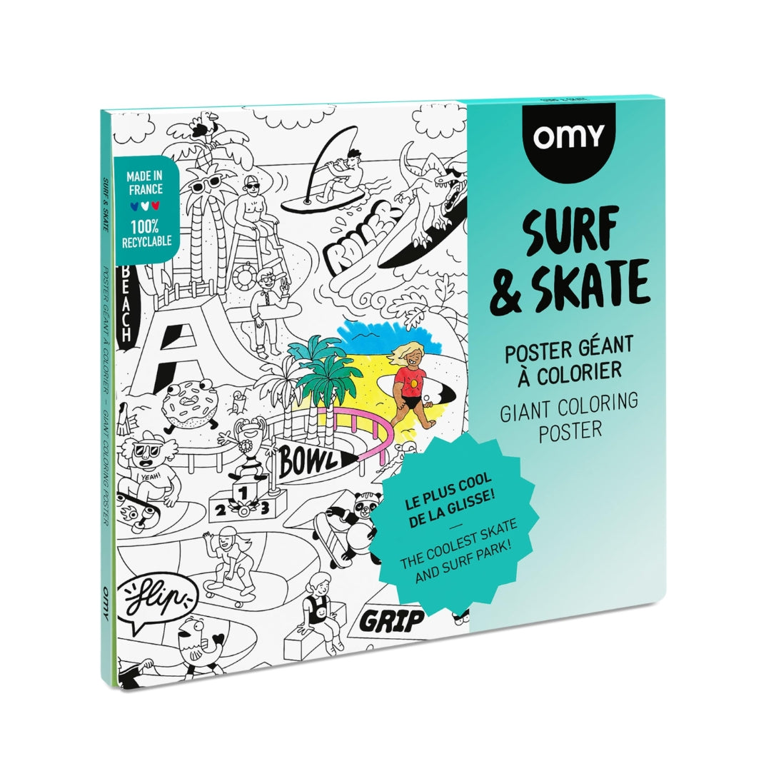 OMY Giant Coloring Poster | Surf & Skate