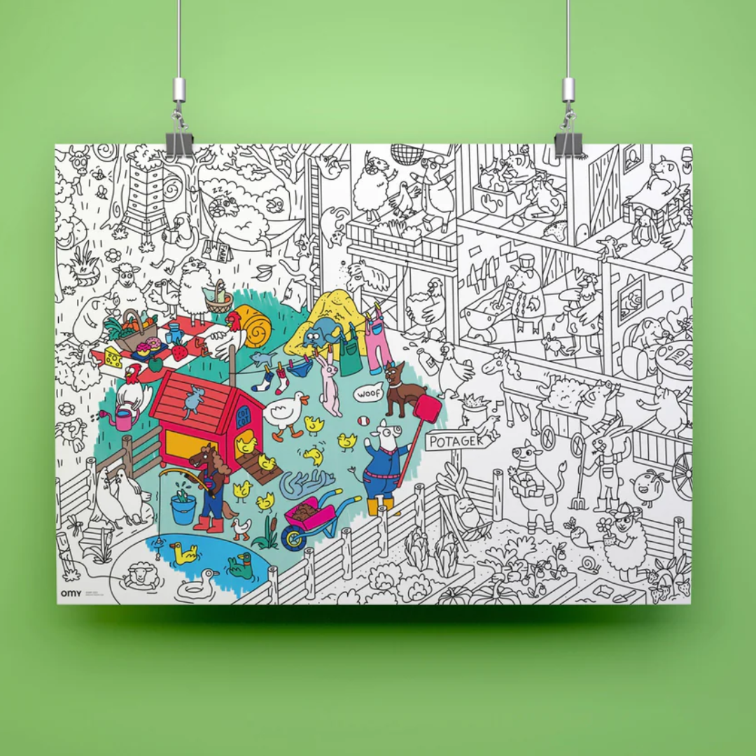 OMY Giant Coloring Poster | Crazy Farm