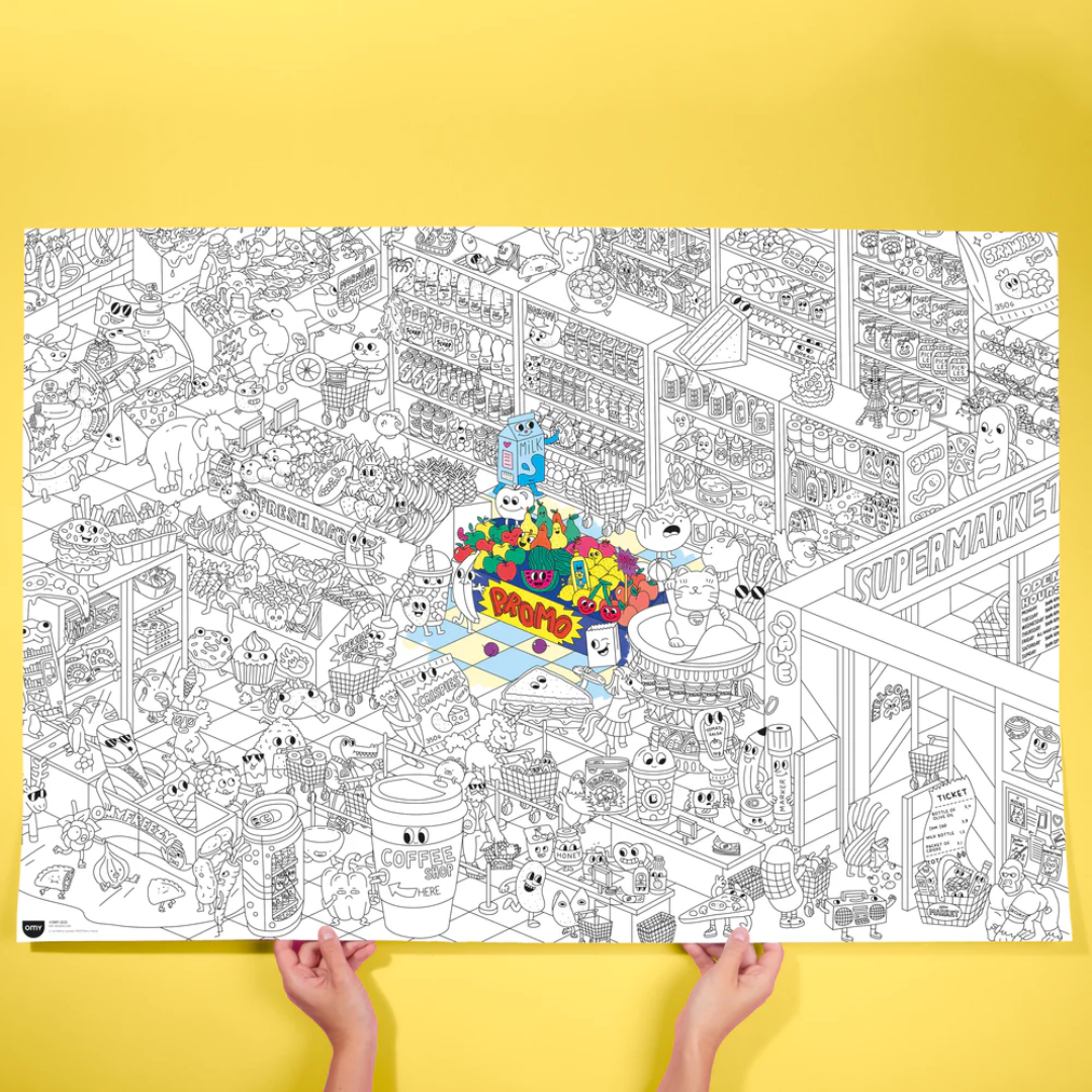 OMY Giant Coloring Poster | Supermarket